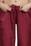 Zivame Vintage Haze Woven Pyjama Set - Maroon — thumbnail 7