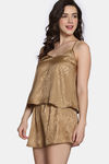 Zivame Vintage Haze Woven Shorts Set - Beige — thumbnail 3