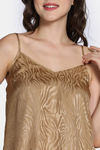 Zivame Vintage Haze Woven Shorts Set - Beige — thumbnail 5