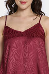 Zivame Vintage Haze Woven Shorts Set - Maroon — thumbnail 5