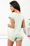 Zivame Knit Cotton Shorts Set - Green N Print — thumbnail 3