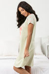 Zivame Lazy Days Knit Cotton Short Length Nightdress - Green — thumbnail 2