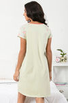 Zivame Lazy Days Knit Cotton Short Length Nightdress - Green — thumbnail 3