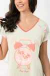 Zivame Lazy Days Knit Cotton Short Length Nightdress - Green — thumbnail 5