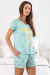 Zivame Cotton Shorts Set - Blue N Print — thumbnail 2