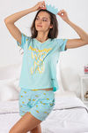 Zivame Cotton Shorts Set - Blue N Print — thumbnail 4