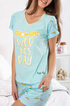 Zivame Cotton Shorts Set - Blue N Print — thumbnail 5