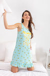 Zivame Lazy Days Knit Cotton Short Length Nightdress - Blue — thumbnail 3