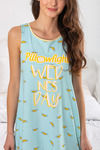 Zivame Lazy Days Knit Cotton Short Length Nightdress - Blue — thumbnail 5