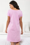 Zivame Lazy Days Cotton Knee Length Nightdress - Lavender — thumbnail 3
