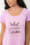 Zivame Lazy Days Cotton Knee Length Nightdress - Lavender — thumbnail 5