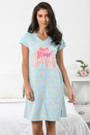 Zivame Lazy Days Knit Cotton Short Length Nightdress - Blue — thumbnail 6