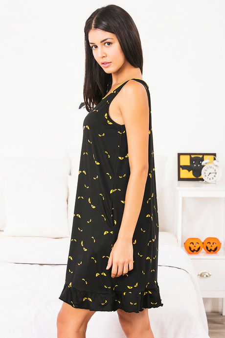 Zivame Cotton CoZzzies Butter-Soft Poly Knit Short Length Nightdress - Black — image 2