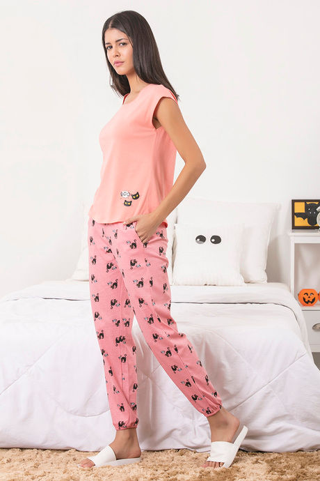 Zivame Cotton CoZzzies Cotton Pyjama Set - Pink N Print — image 2