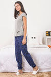 Zivame Cotton CoZzzies Cotton Pyjama Set - Navy N Print — thumbnail 2