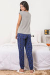 Zivame Cotton CoZzzies Cotton Pyjama Set - Navy N Print — thumbnail 3