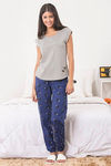 Zivame Cotton CoZzzies Cotton Pyjama Set - Navy N Print — thumbnail 6