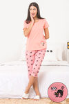 Zivame Cotton Cozzzies Cotton Capri Set - Pink — thumbnail 1