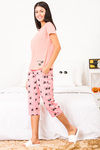 Zivame Cotton Cozzzies Cotton Capri Set - Pink — thumbnail 2