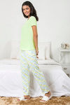Zivame Chic Checks Knit Cotton Pyjama Set-Green — thumbnail 2
