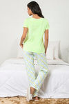Zivame Chic Checks Knit Cotton Pyjama Set-Green — thumbnail 3
