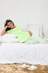 Zivame Chic Checks Knit Cotton Pyjama Set-Green — thumbnail 4