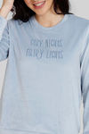 Zivame Velour Knit Poly Loungewear Top - Niagara Mist — thumbnail 5