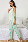 Zivame Chic Checks Knit Cotton Pyjama Set-Green N Print — thumbnail 3