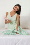 Zivame Chic Checks Knit Cotton Pyjama Set-Green N Print — thumbnail 4
