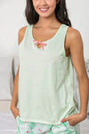 Zivame Chic Checks Knit Cotton Pyjama Set-Green N Print — thumbnail 5