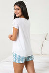 Zivame Chic Checks Knit Cotton Shorts Set-Blue — thumbnail 3