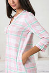 Zivame Chic Checks Cotton Nightdress - Pink N Print — thumbnail 5