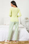 Zivame Chic Checks Knit Cotton Pyjama Set-Green N Print — thumbnail 3