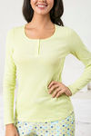 Zivame Chic Checks Knit Cotton Pyjama Set-Green N Print — thumbnail 5