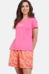 Zivame Aquarelle Woven Loungewear Shorts Set - Melon — thumbnail 2