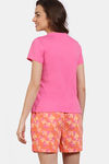 Zivame Aquarelle Woven Loungewear Shorts Set - Melon — thumbnail 4
