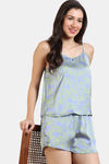 Zivame Primrose Woven Shorts Set - Jacaranda — thumbnail 1