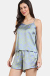 Zivame Primrose Woven Shorts Set - Jacaranda — thumbnail 3