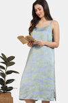 Zivame Primrose Woven Mid Length Nightdress - Jacaranda — thumbnail 1