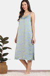 Zivame Primrose Woven Mid Length Nightdress - Jacaranda — thumbnail 3