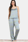 Zivame Primrose Woven Pyjama Set - Jacaranda — thumbnail 2