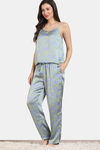 Zivame Primrose Woven Pyjama Set - Jacaranda — thumbnail 3