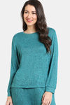 Zivame Light Jaspe Knit Poly Sweatshirt - Alexandrite — thumbnail 2