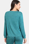 Zivame Light Jaspe Knit Poly Sweatshirt - Alexandrite — thumbnail 4