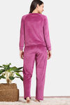 Zivame Plush Velour Knit Poly Winterwear Set - Sangria — thumbnail 4