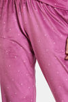 Zivame Plush Velour Knit Poly Winterwear Set - Sangria — thumbnail 6