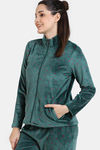 Zivame Plush Velour Knit Poly Winterwear Top - Storm — thumbnail 3