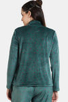 Zivame Plush Velour Knit Poly Winterwear Top - Storm — thumbnail 4
