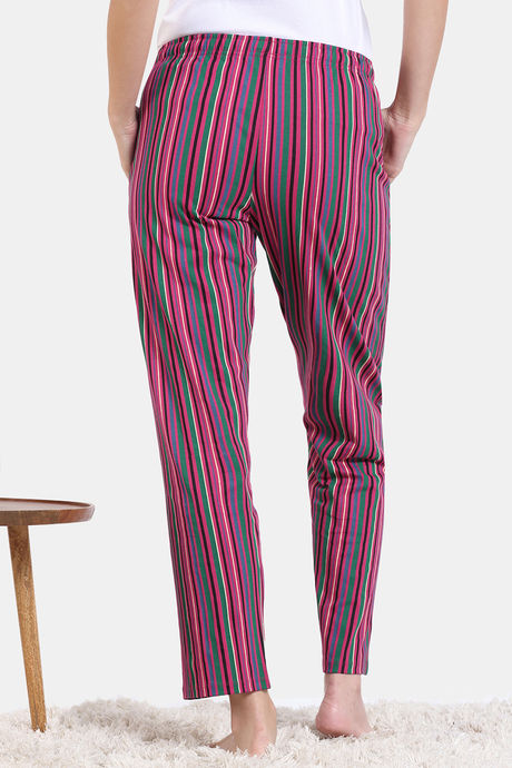 Zivame Stripes Play Knit Cotton Pyjama - Aventurine — image 4
