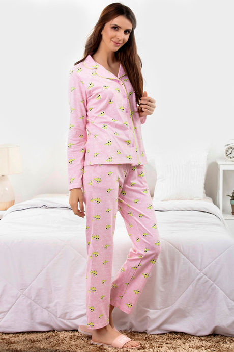 

Zivame Love Bugs Top N Pyjama Set Pink N Print, Pinks